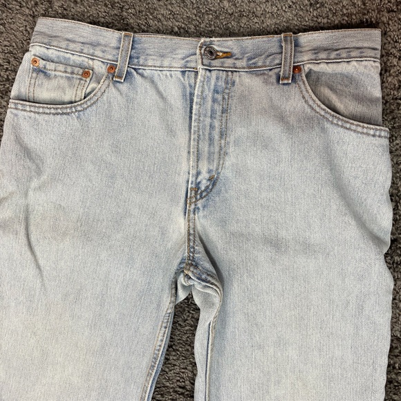 Levi’s 550 relaxed tapered high rise light blue cotton denim jeans size 12L - Picture 6 of 16
